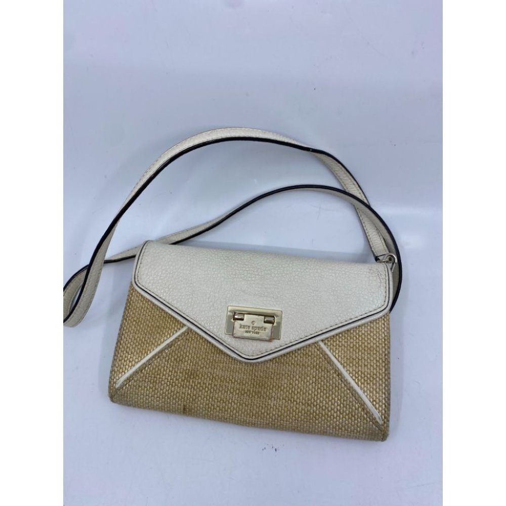 Kate Spade White Tan Fabric Crossbody Bag - Picture 2 of 9